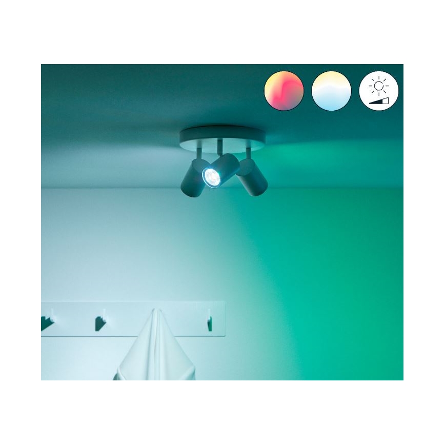WiZ - LED RGBW Aptumšojams starmetis IMAGEO 3xGU10/4,9W/230V 2200-6500K Wi-Fi CRI 90 balts