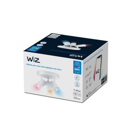 WiZ - LED RGBW Aptumšojams starmetis IMAGEO 3xGU10/4,9W/230V 2200-6500K Wi-Fi CRI 90 balts