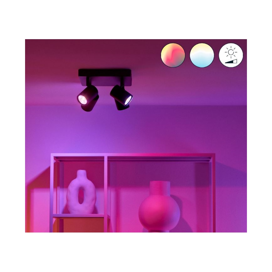 WiZ - LED RGBW Aptumšojams starmetis IMAGEO 4xGU10/4,9W/230V 2200-6500K Wi-Fi CRI 90 melns