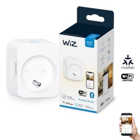 WiZ - Viedā kontaktligzda E 2300W + jaudas mērītājs Wi-Fi