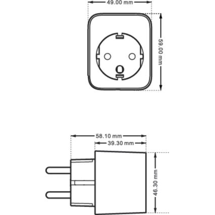 WiZ - Viedā kontaktligzda E 2300W + jaudas mērītājs Wi-Fi