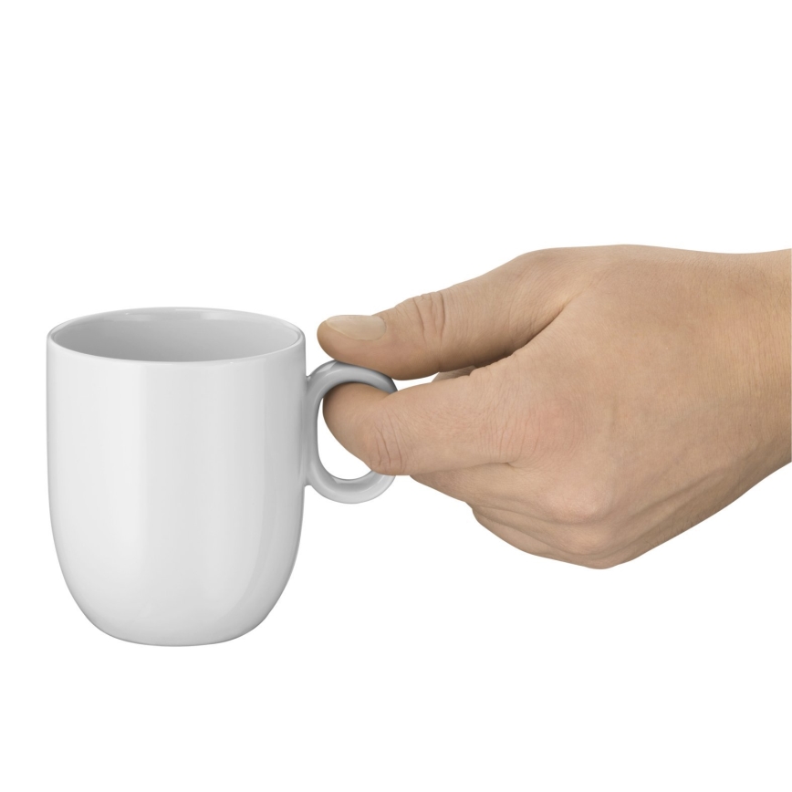 WMF - KOMPLEKTS 2x Kafijas krēma tasīte ar apakštasīti BARISTA 170 ml balta