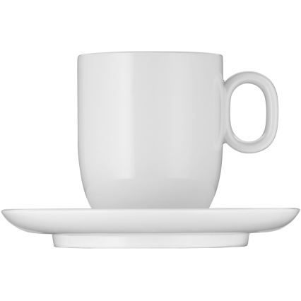 WMF - KOMPLEKTS 2x Kafijas krēma tasīte ar apakštasīti BARISTA 170 ml balta