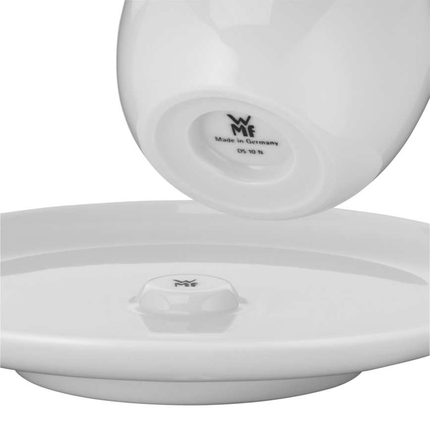 WMF - KOMPLEKTS 2x Kafijas krēma tasīte ar apakštasīti BARISTA 170 ml balta
