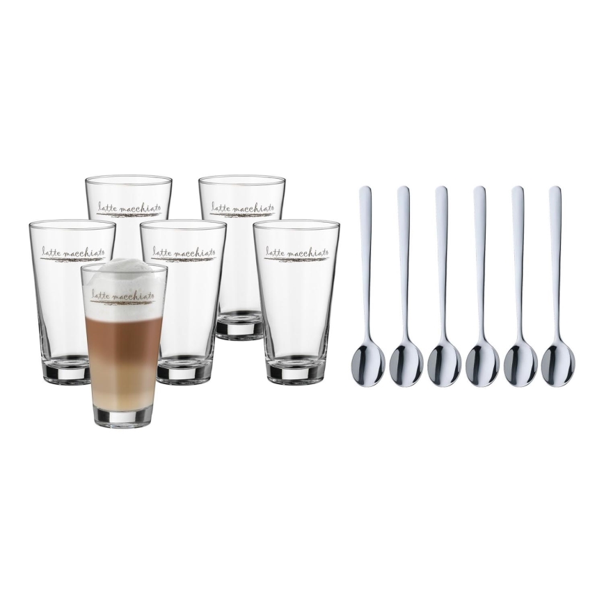 WMF - Latte macchiato glāžu un karotīšu komplekts CLEVER & MORE 6 gab.
