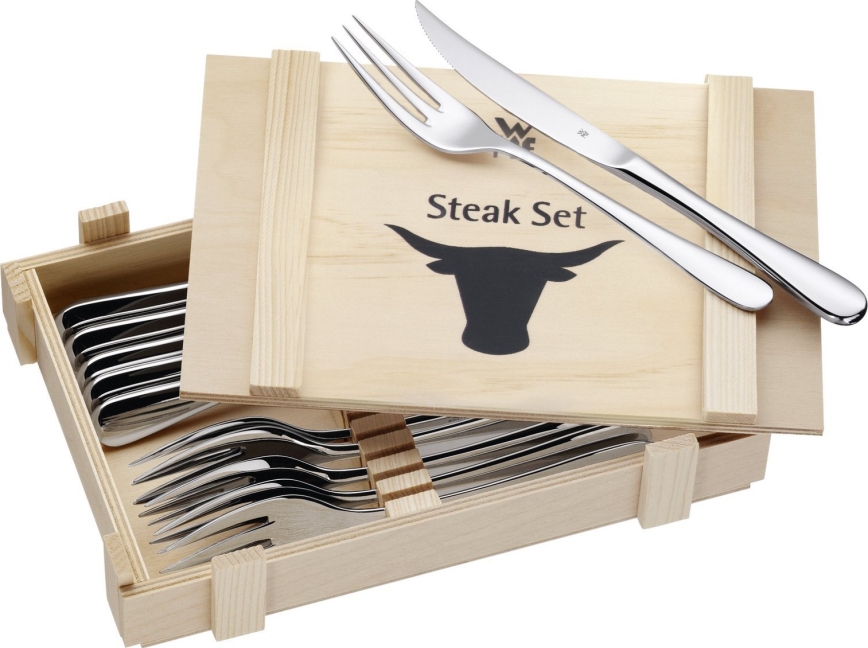 WMF - Steak cutlery komplekts in a koka box 12ks