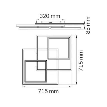 Wofi 10644 - LED Aptumšojama virsapmetuma lustra VISO LED/62W/230V