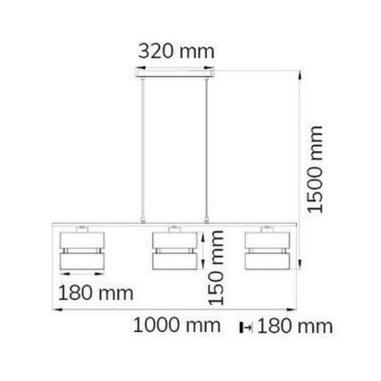 Wofi 11254 - Lustra ar auklu BELLE 3xE27/42W/230V