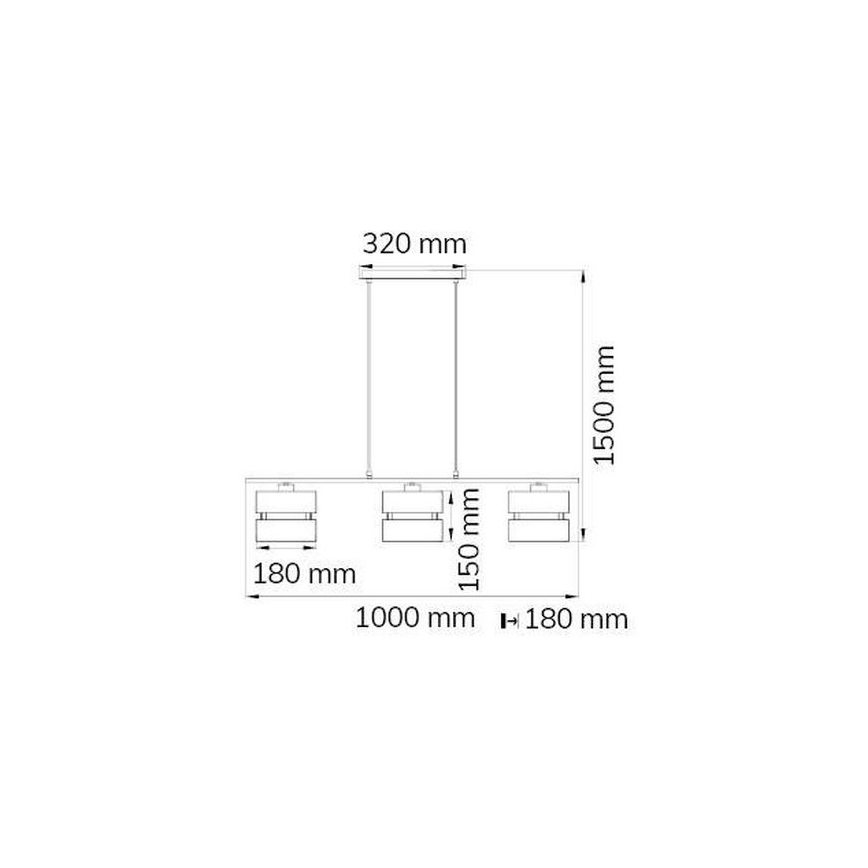 Wofi 11254 - Lustra ar auklu BELLE 3xE27/42W/230V