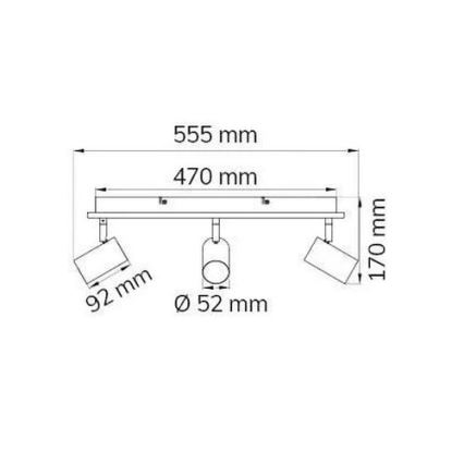 Wofi 11591 - LED Starmetis BALI 3xGU10/5W/230V + 2xLED/6W/230V 3000K