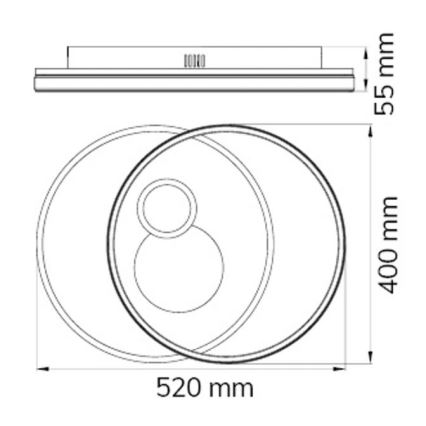 Wofi 11621 - LED Aptumšojama griestu lampa AKON LED/38W/230V 2700-5500K + tālvadības pults