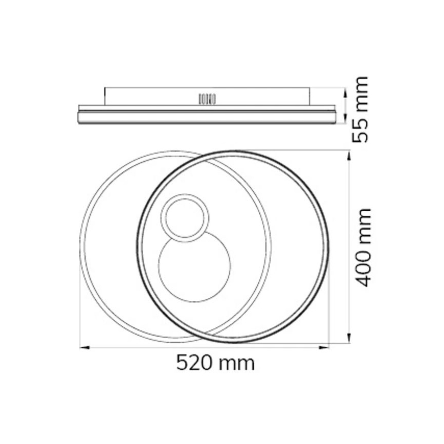 Wofi 11621 - LED Aptumšojama griestu lampa AKON LED/38W/230V 2700-5500K + tālvadības pults