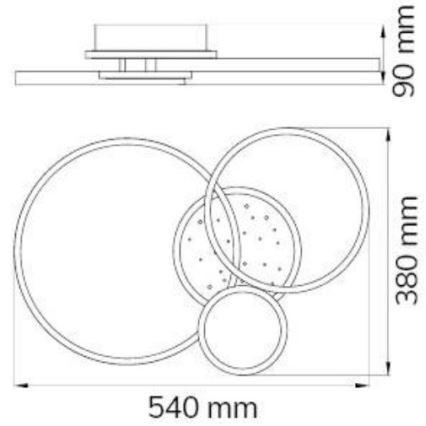 Wofi 11657 - LED Aptumšojama virsapmetuma lustra KIAH LED/32,5W/230V 3000K