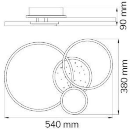 Wofi 11657 - LED Aptumšojama virsapmetuma lustra KIAH LED/32,5W/230V 3000K