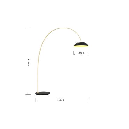 Wofi 3001-104 - LED Aptumšojama grīdas stāvlampa ROSCOFF LED/21W/230V melna/zelta