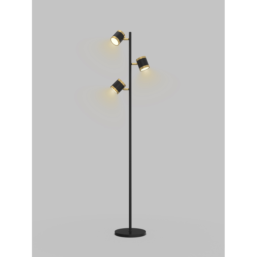 Wofi 3003-304S - LED Aptumšojama grīdas stāvlampa TOULOUSE LED/21W/230V melna/zelta