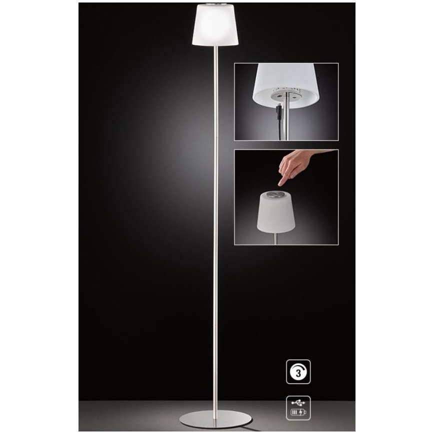Wofi 3015.01.64.9000 - LED Aptumšojama skārienvadāma grīdas stāvlampa GENK LED/2W/5V 2000 mAh