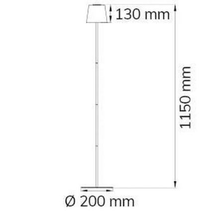 Wofi 3015.01.64.9000 - LED Aptumšojama skārienvadāma grīdas stāvlampa GENK LED/2W/5V 2000 mAh