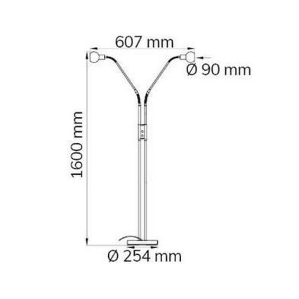 Wofi 307102640000 - LED Aptumšojama grīdas stāvlampa NOIS 2xLED/5W/230V