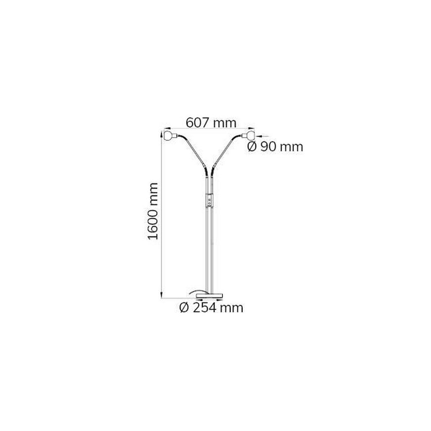 Wofi 307102640000 - LED Aptumšojama grīdas stāvlampa NOIS 2xLED/5W/230V
