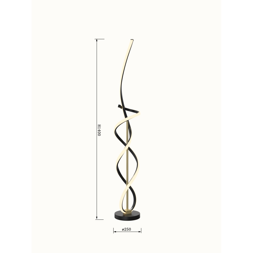 Wofi 3134-104 - LED Aptumšojama grīdas stāvlampa INDIGO LED/31W/230V melna/zelta