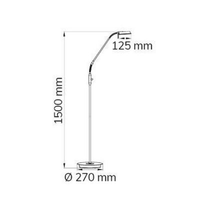Wofi 3321.01.32.6000 - LED Aptumšojama grīdas stāvlampa CORY LED/8W/230V misiņš