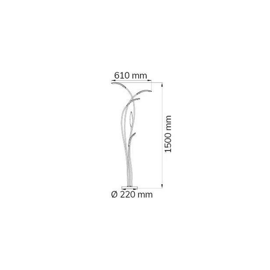 Wofi 3326.05.01.5000 - LED Aptumšojama grīdas stāvlampa HAMPTON 5xLED/5,2W/230V + tālvadības pults