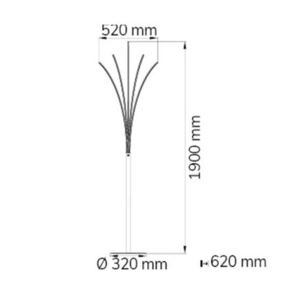 Wofi 3557.05.01.0000 - LED Aptumšojama grīdas stāvlampa BENETT LED/24W/230V