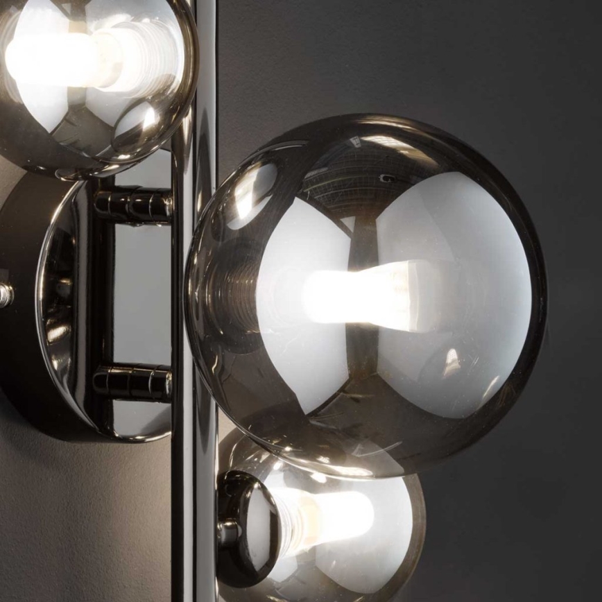 Wofi 4014.03.24.9000 - LED Sienas lampa VILLA 3xG9/3W/230V melna/spīdīgi hromēts