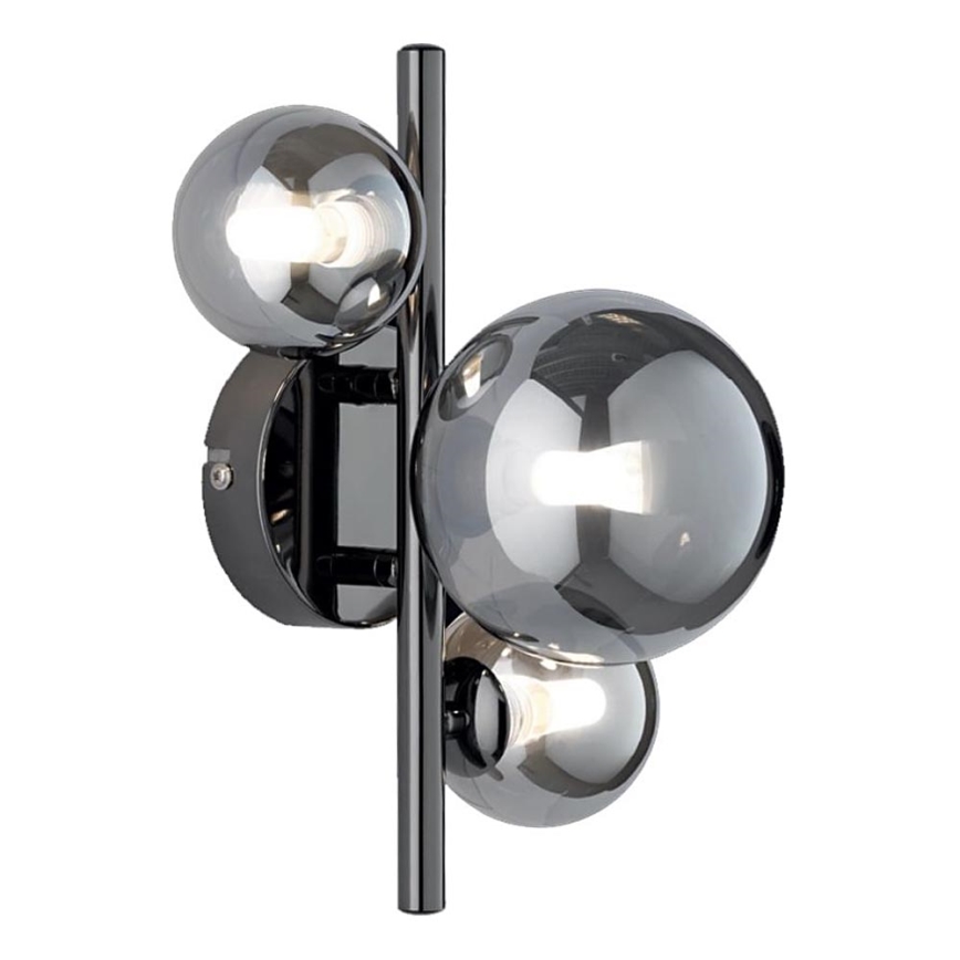 Wofi 4014.03.24.9000 - LED Sienas lampa VILLA 3xG9/3W/230V melna/spīdīgi hromēts