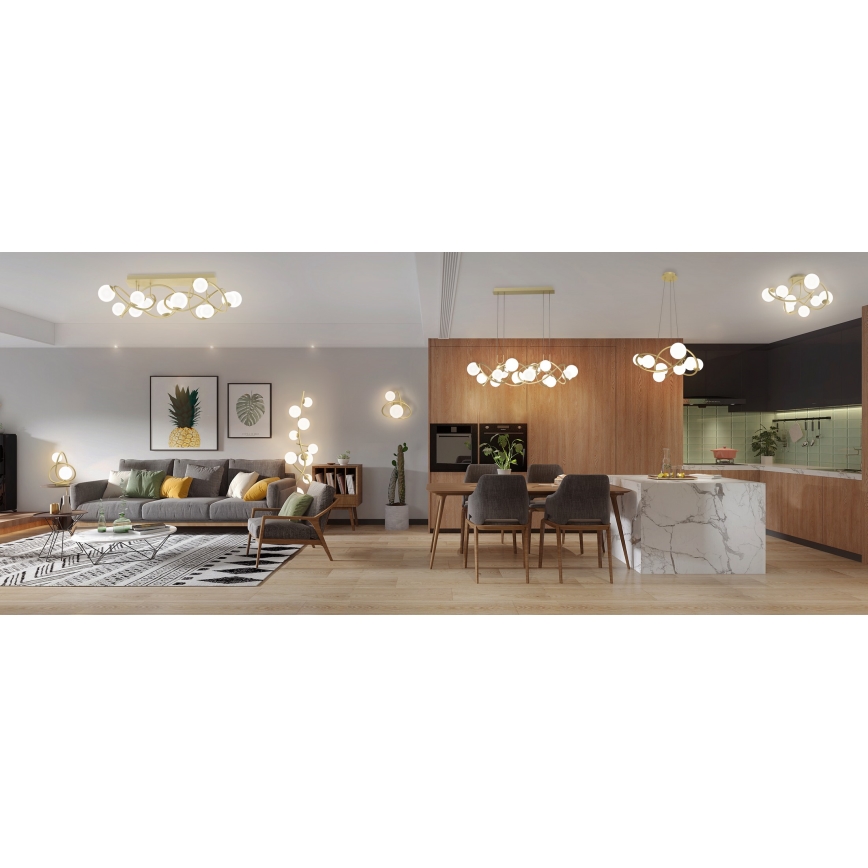 Wofi 4014-201 - LED Sienas lampa NANCY 2xG9/3,5W/230V zelta/balta