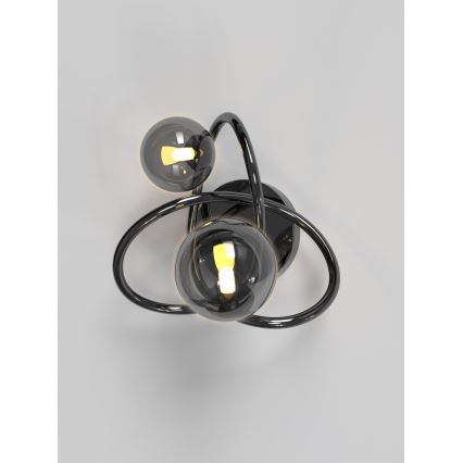 Wofi 4014-205 - LED Sienas lampa NANCY 2xG9/3,5W/230V melna/spīdīgi hromēts