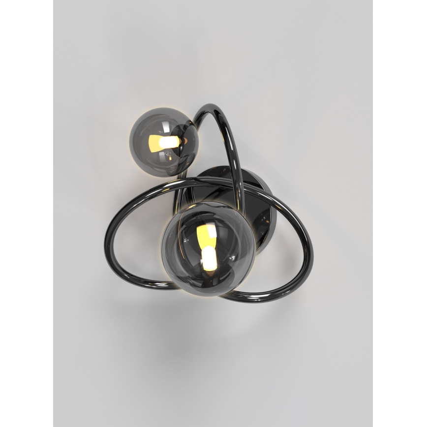 Wofi 4014-205 - LED Sienas lampa NANCY 2xG9/3,5W/230V melna/spīdīgi hromēts