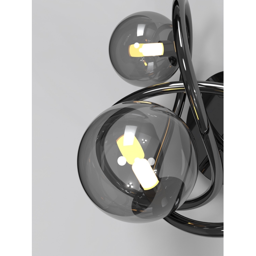 Wofi 4014-205 - LED Sienas lampa NANCY 2xG9/3,5W/230V melna/spīdīgi hromēts