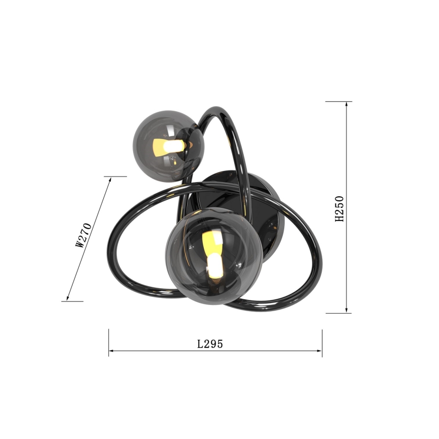 Wofi 4014-205 - LED Sienas lampa NANCY 2xG9/3,5W/230V melna/spīdīgi hromēts