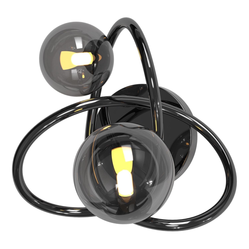 Wofi 4014-205 - LED Sienas lampa NANCY 2xG9/3,5W/230V melna/spīdīgi hromēts