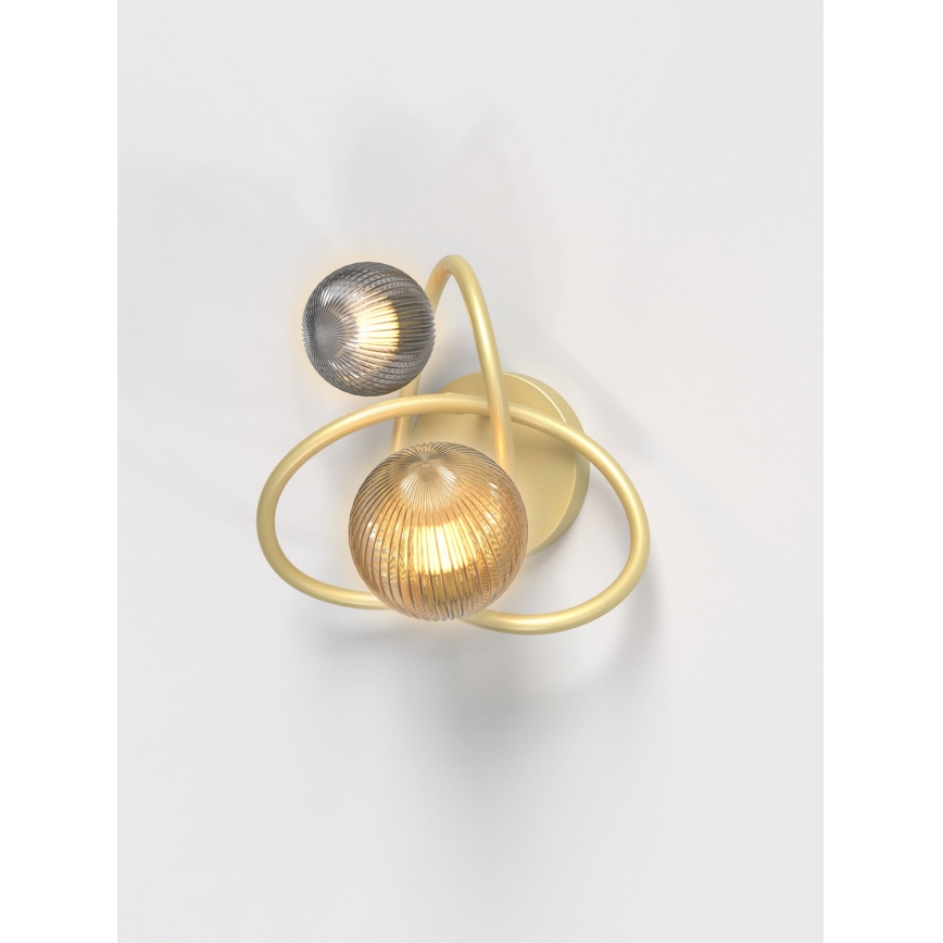 Wofi 4015-204 - LED Sienas lampa METZ 2xG9/3,5W/230V zelta/pelēka