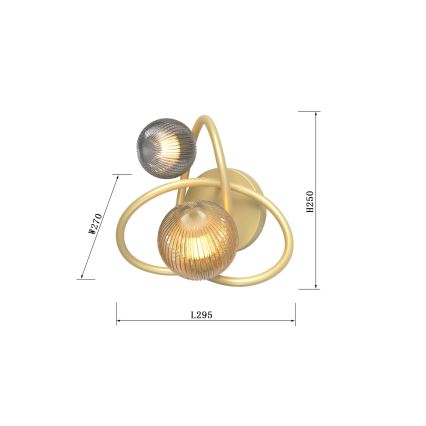 Wofi 4015-204 - LED Sienas lampa METZ 2xG9/3,5W/230V zelta/pelēka