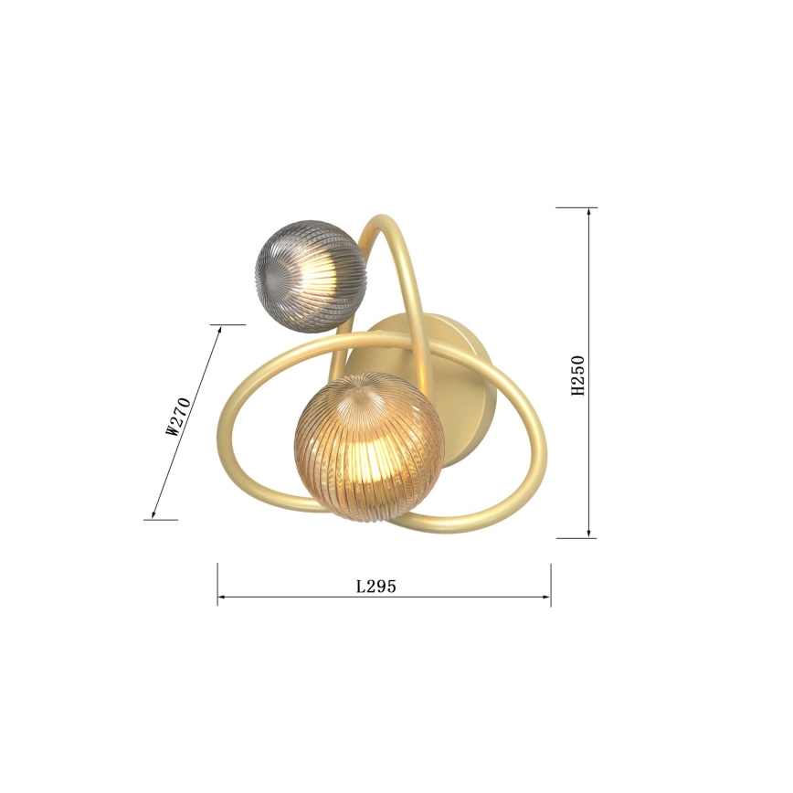 Wofi 4015-204 - LED Sienas lampa METZ 2xG9/3,5W/230V zelta/pelēka