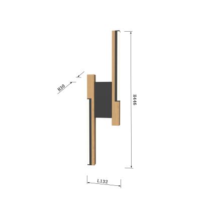 Wofi 4031-206- LED Aptumšojama sienas lampa PALERMO 11W/230V koks/melna