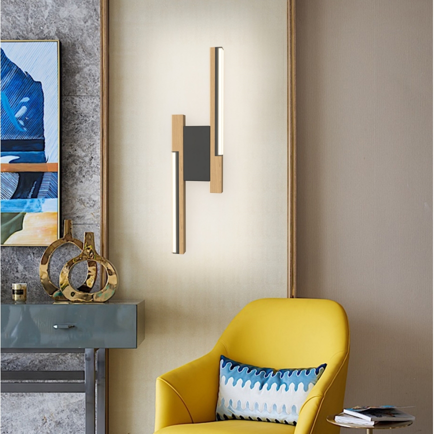 Wofi 4031-206- LED ar regulējamu spilgtumu sienas gaismeklis PALERMO 11W/230V kaučuka koks