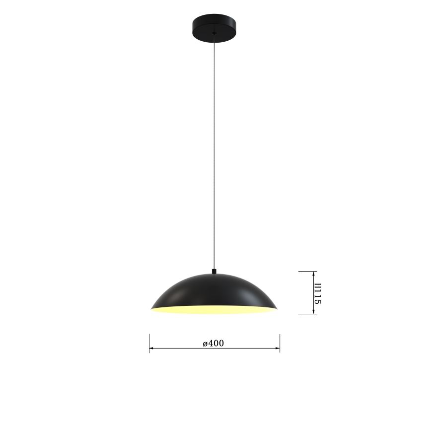 Wofi 6001-104 - LED Aptumšojama lustra ar auklu ROSCOFF LED/19W/230V melna/zelta