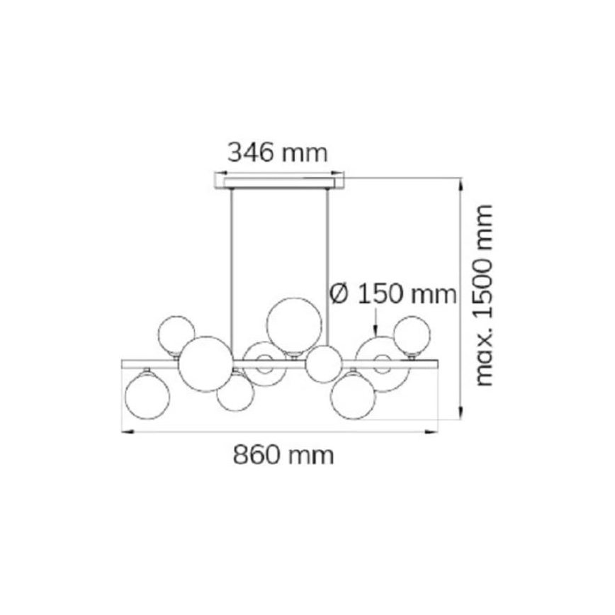 Wofi 6014.10.24.9000 - LED Lustra ar auklu VILLA 10xG9/3W/230V melna/spīdīgi hromēts