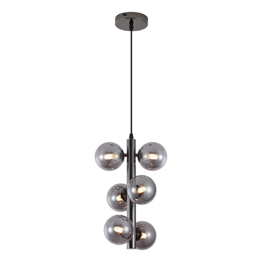 Wofi 6014-605W - LED Lustra ar auklu VILLA 6xG9/3W/230V melna