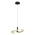Wofi 6016-104L - LED lustra ar regulējamu spilgtumu uz troses BREST LED/19W/230V Ø 42 cm melna/zelta