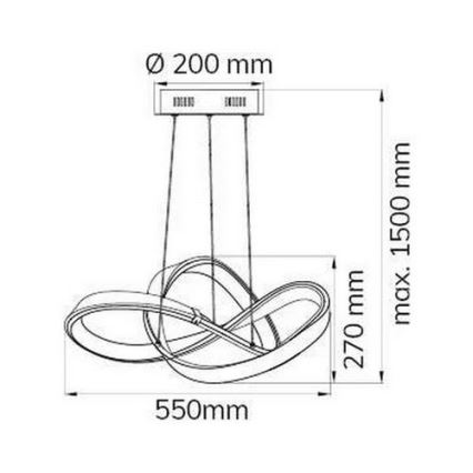 Wofi 6134.01.88.9000 - LED Aptumšojama lustra ar auklu INDIGO LED/44W/230V