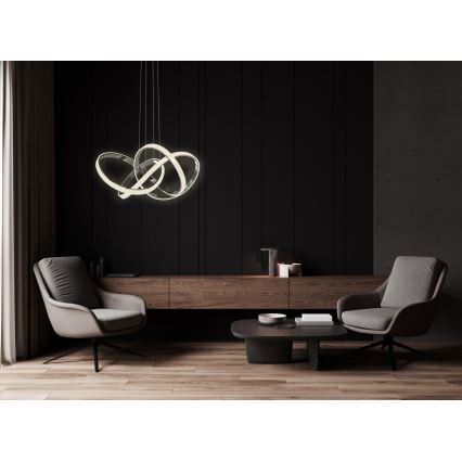 Wofi 6134-105L - LED Aptumšojama lustra ar auklu INDIGO LED/50W/230V melna/spīdīgi hromēts