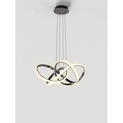 Wofi 6134-105L - LED Aptumšojama lustra ar auklu INDIGO LED/50W/230V melna/spīdīgi hromēts