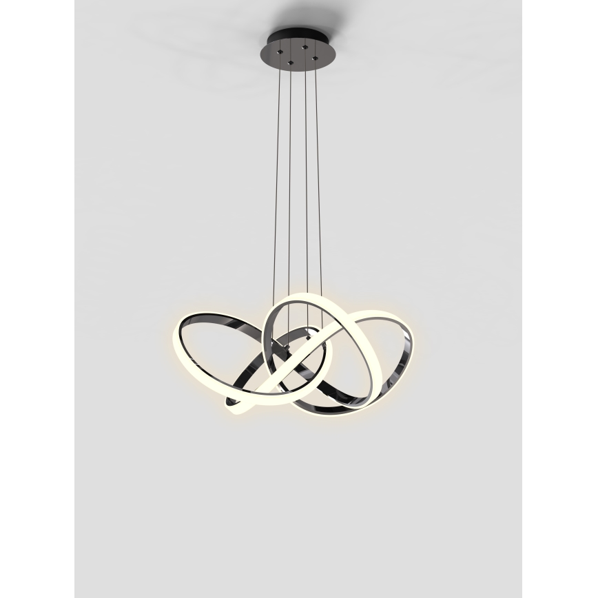 Wofi 6134-105L - LED Aptumšojama lustra ar auklu INDIGO LED/50W/230V melna/spīdīgi hromēts