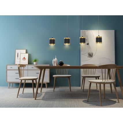 Wofi 7003-404 - TOULOUSE piekārama LED lustra ar regulējamu spilgtumu, 4xLED/8,5W/230V, melna/zelta